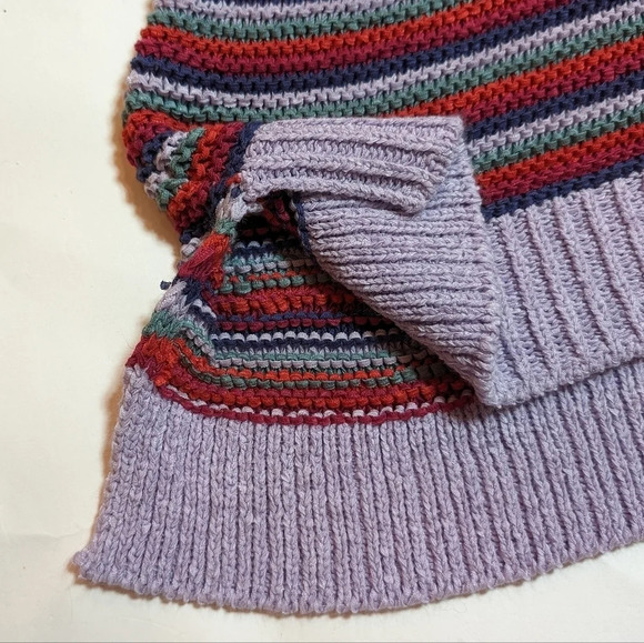 Falls Creek  1X Sleeveless Striped Crochet Knit V Neck Sweater Vest Shirt Plus - Picture 7 of 9